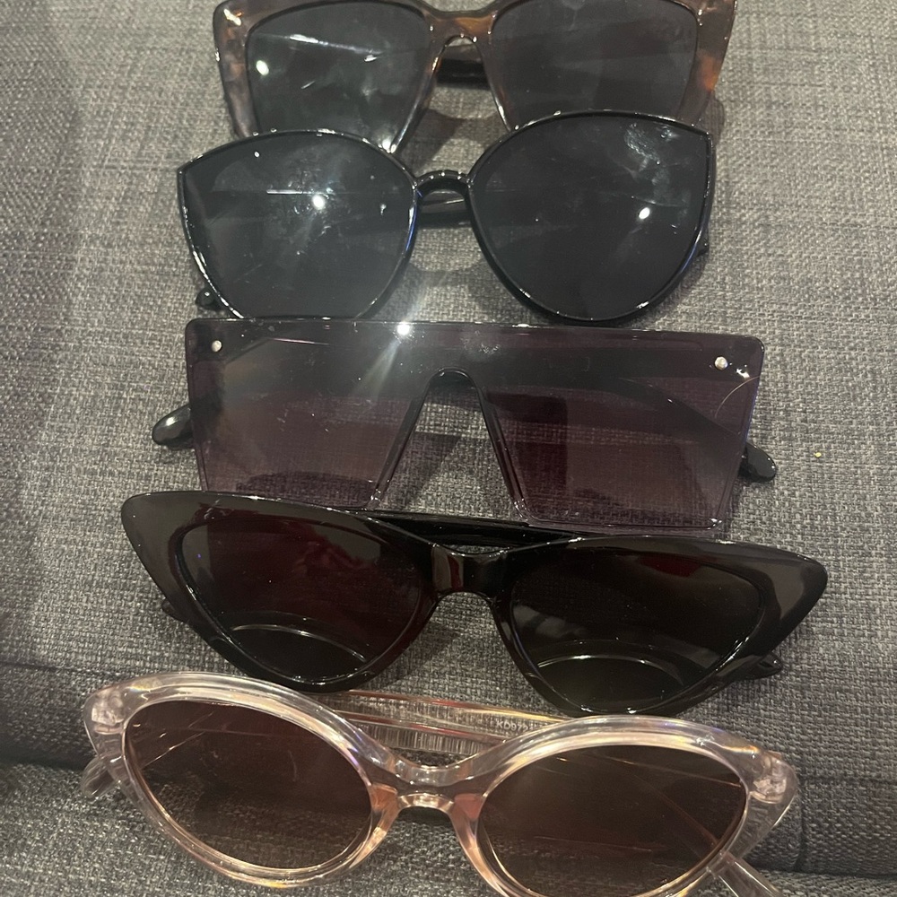 SHEIN Black and Tortoiseshell Cat-Eye & Shield Sunglasses Set